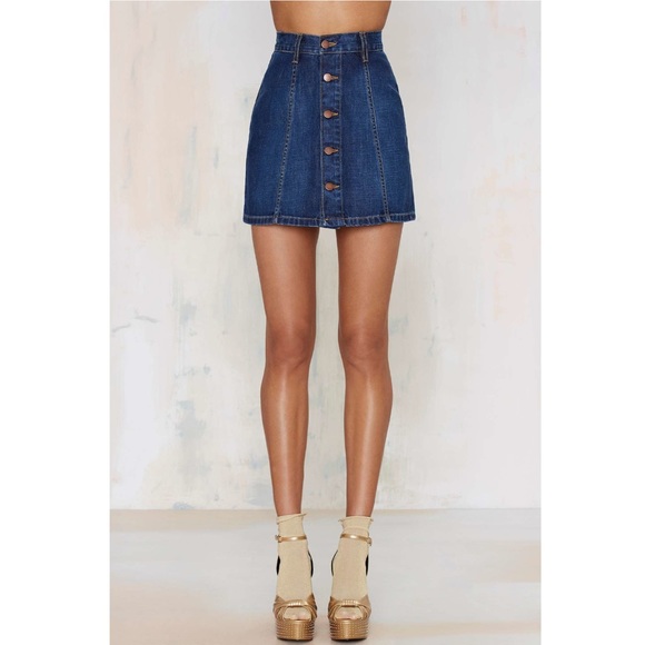 Nasty Gal Dominant Jean Mini Skirt - Picture 2 of 5
